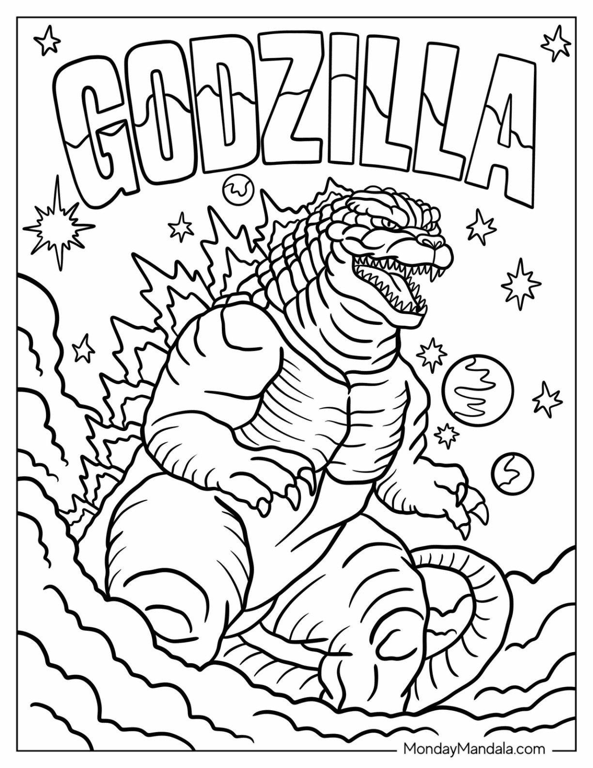 godzilla coloring pages