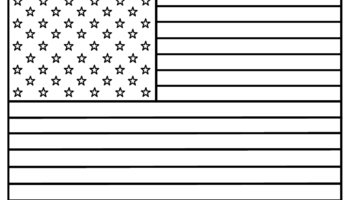 American Flag Coloring Page Independence Day 