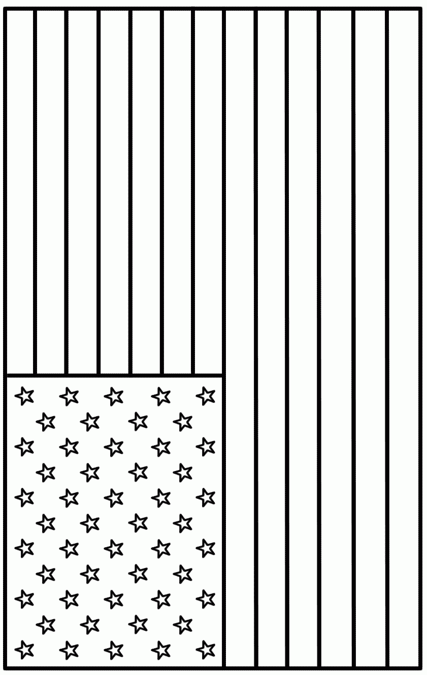 American Flag Landscape Coloring Page Independence Day 