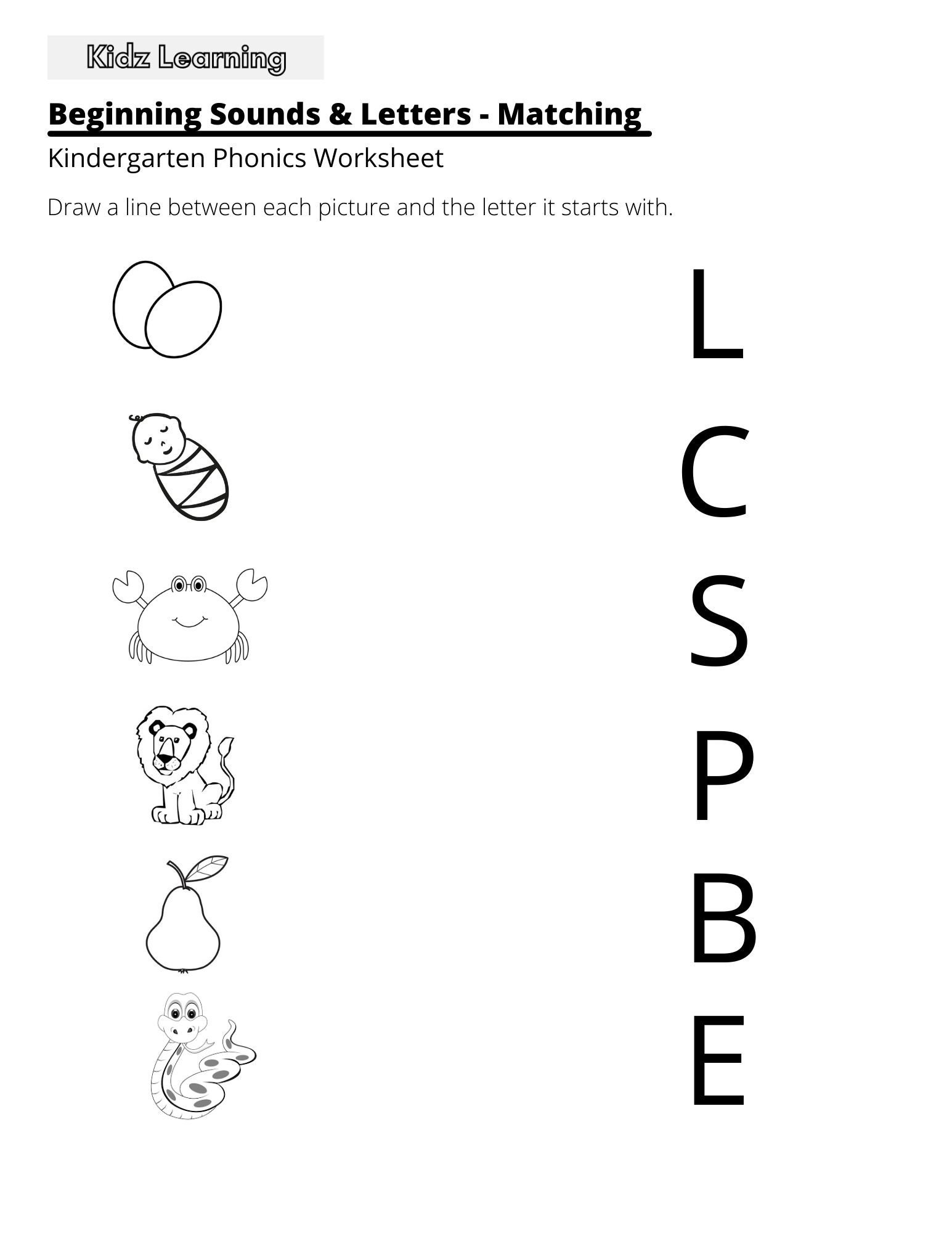 Beginning Sounds Worksheets Preschool 1st Grade Phonics printable Etsy