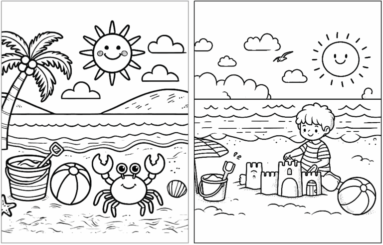 Free Printable Beach Coloring Pages The Artisan Life