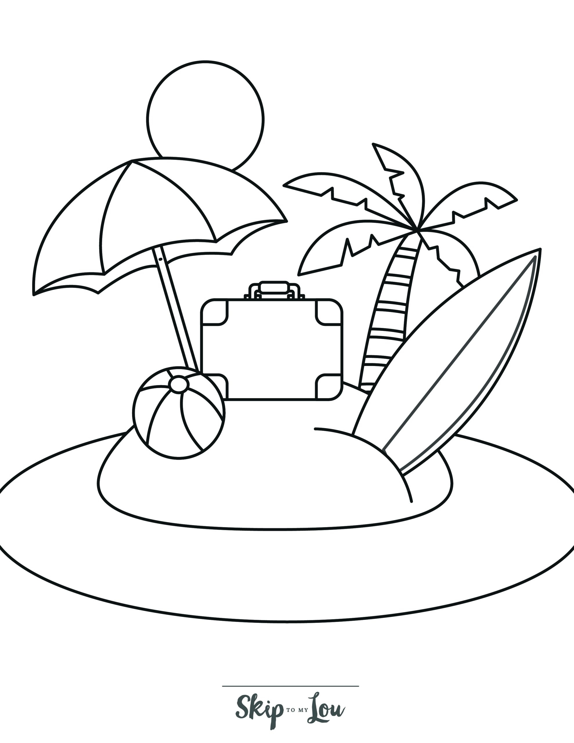 beach coloring pages