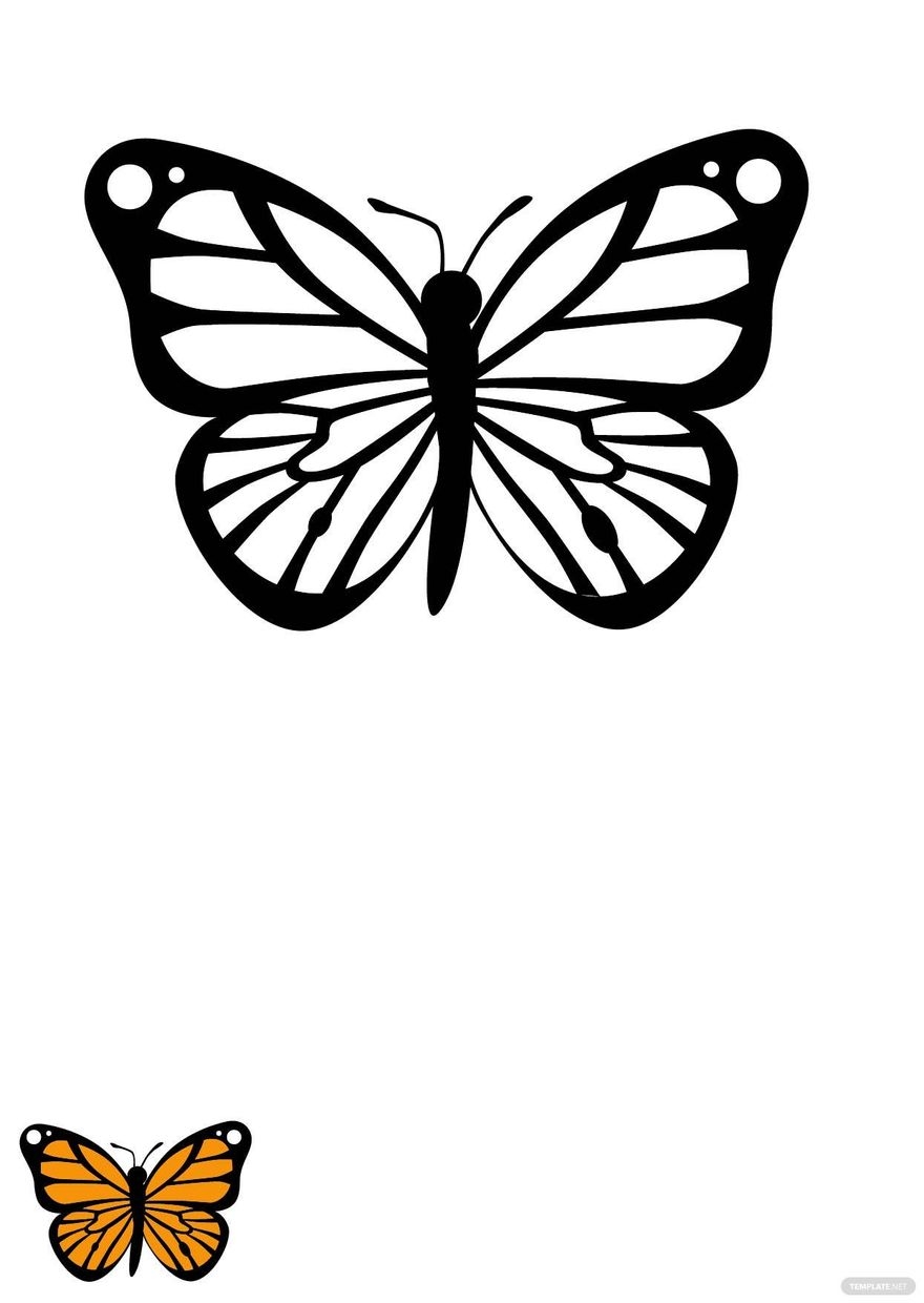 Monarch Butterfly Coloring Page In PDF Download Template