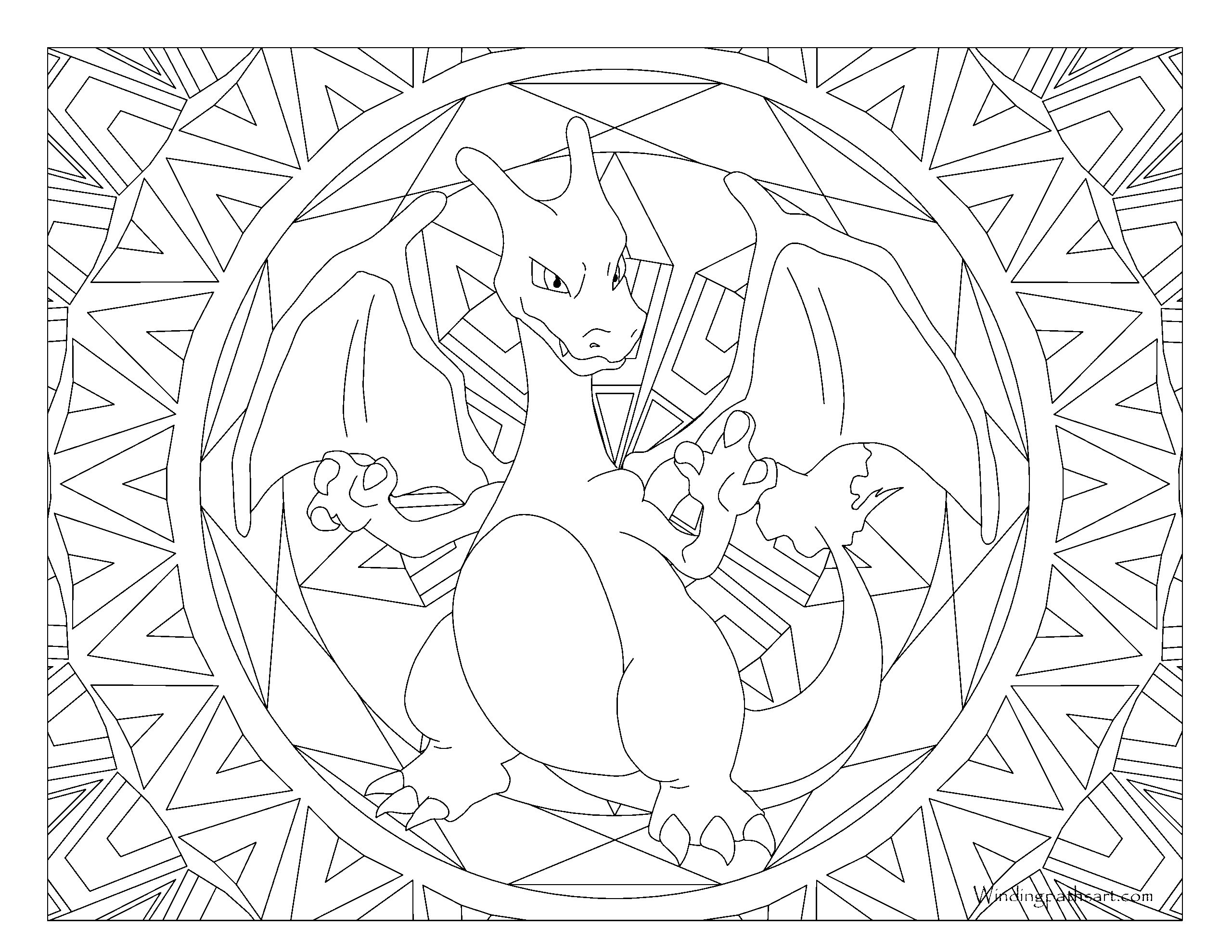 006 Charizard Pokemon Coloring Page Windingpathsart