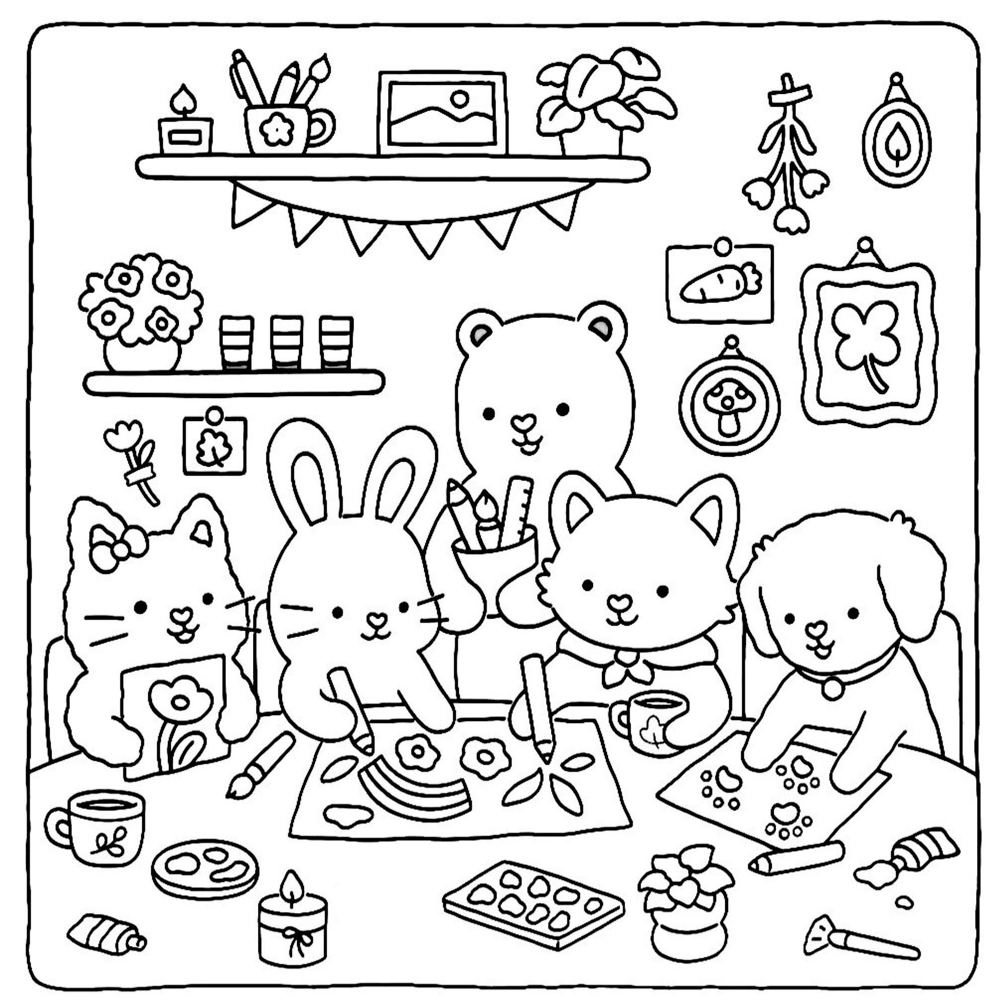 10 Bold And Easy Coloring Pages Bold And Easy Coloring Book Chibi Coloring Page Kawaii Coloring Book Stress Relief Coloring Print Pdf Etsy
