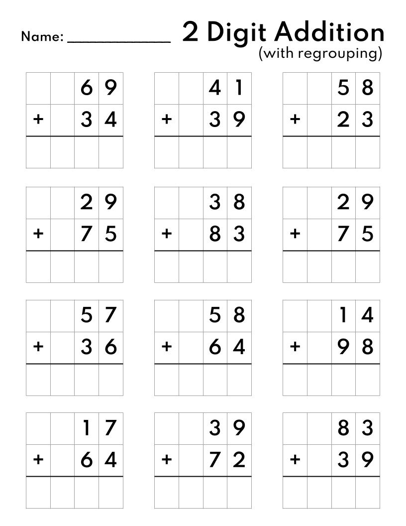 1st grade addition worksheets