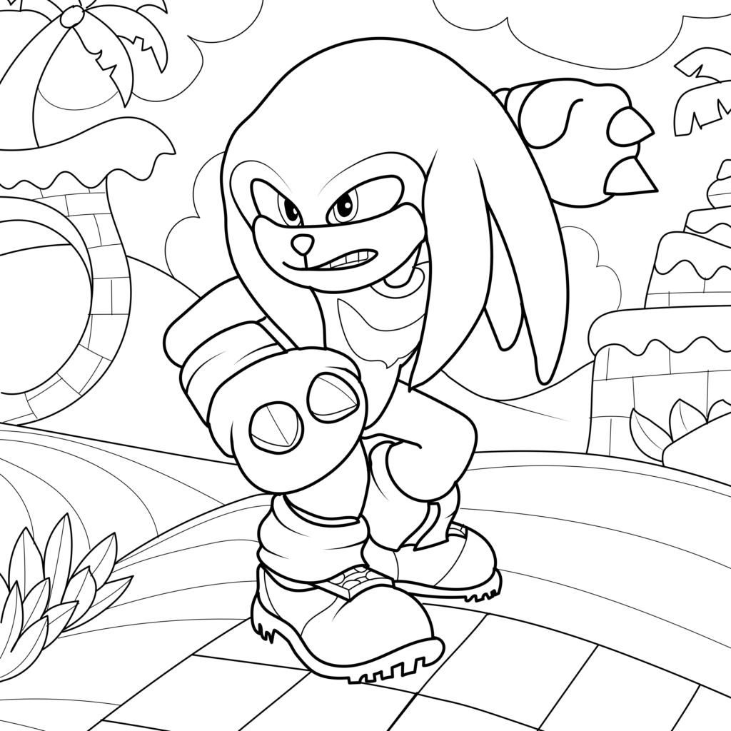 knuckles coloring page