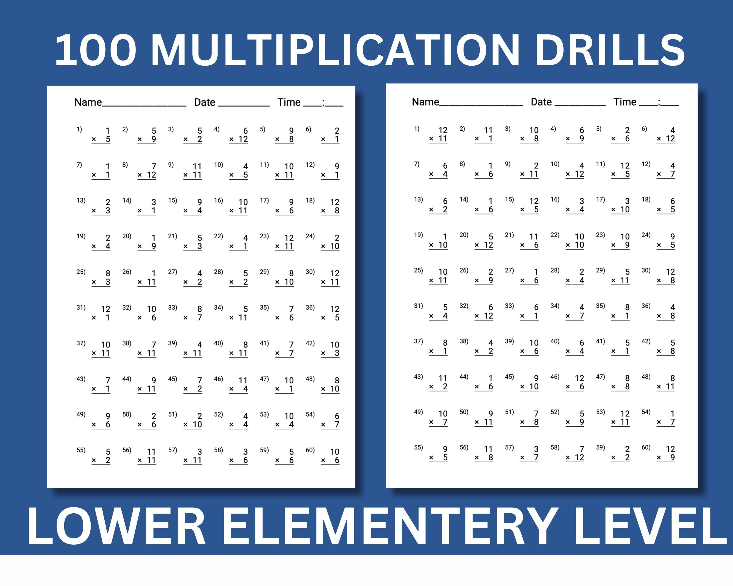 multiplication facts worksheets