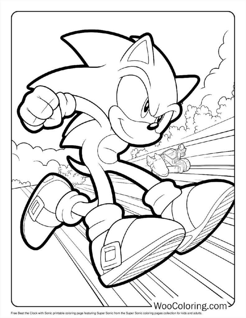 super sonic the hedgehog coloring pages
