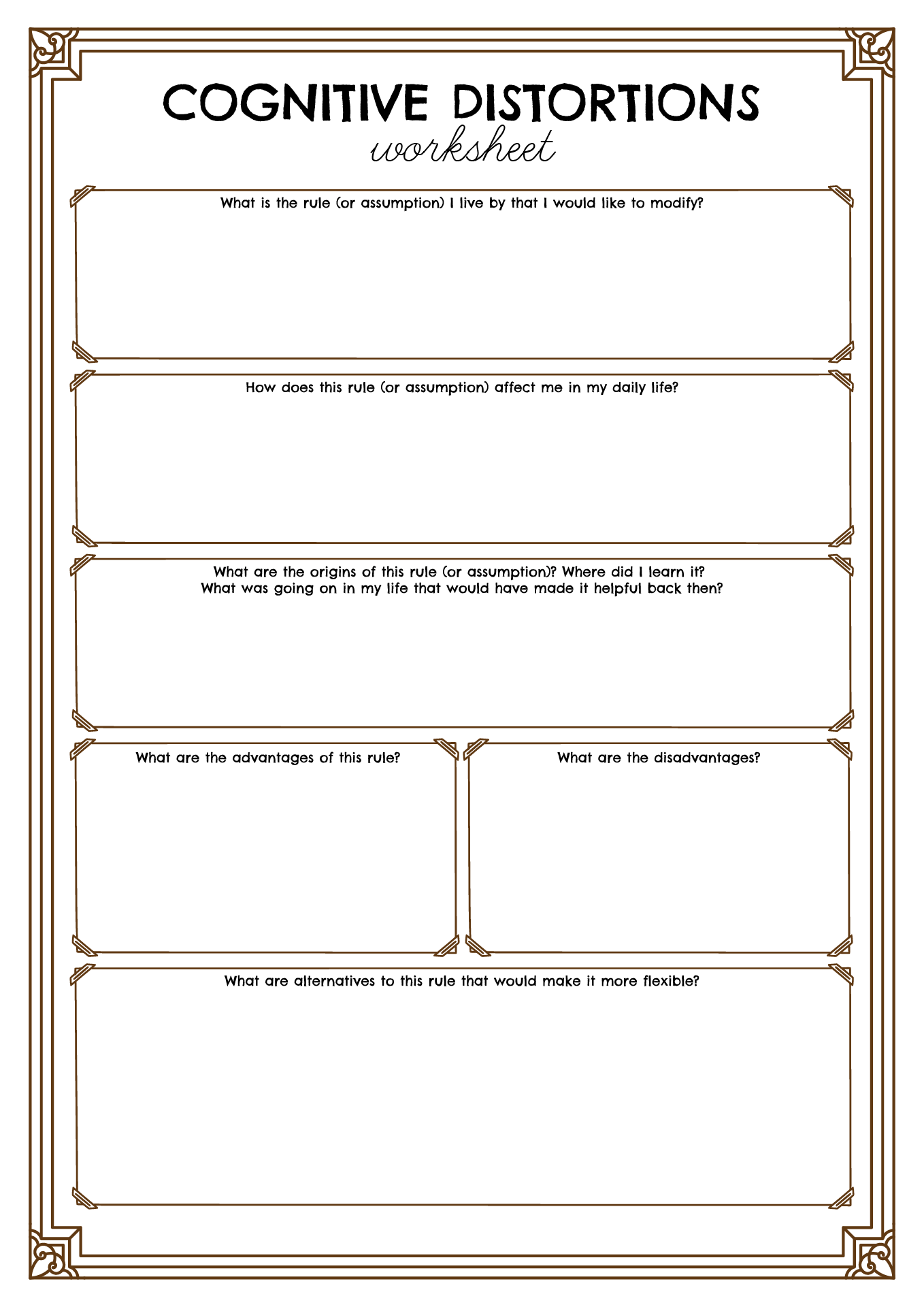 12 Cognitive Distortions Worksheets For Therapy Free PDF At Worksheeto