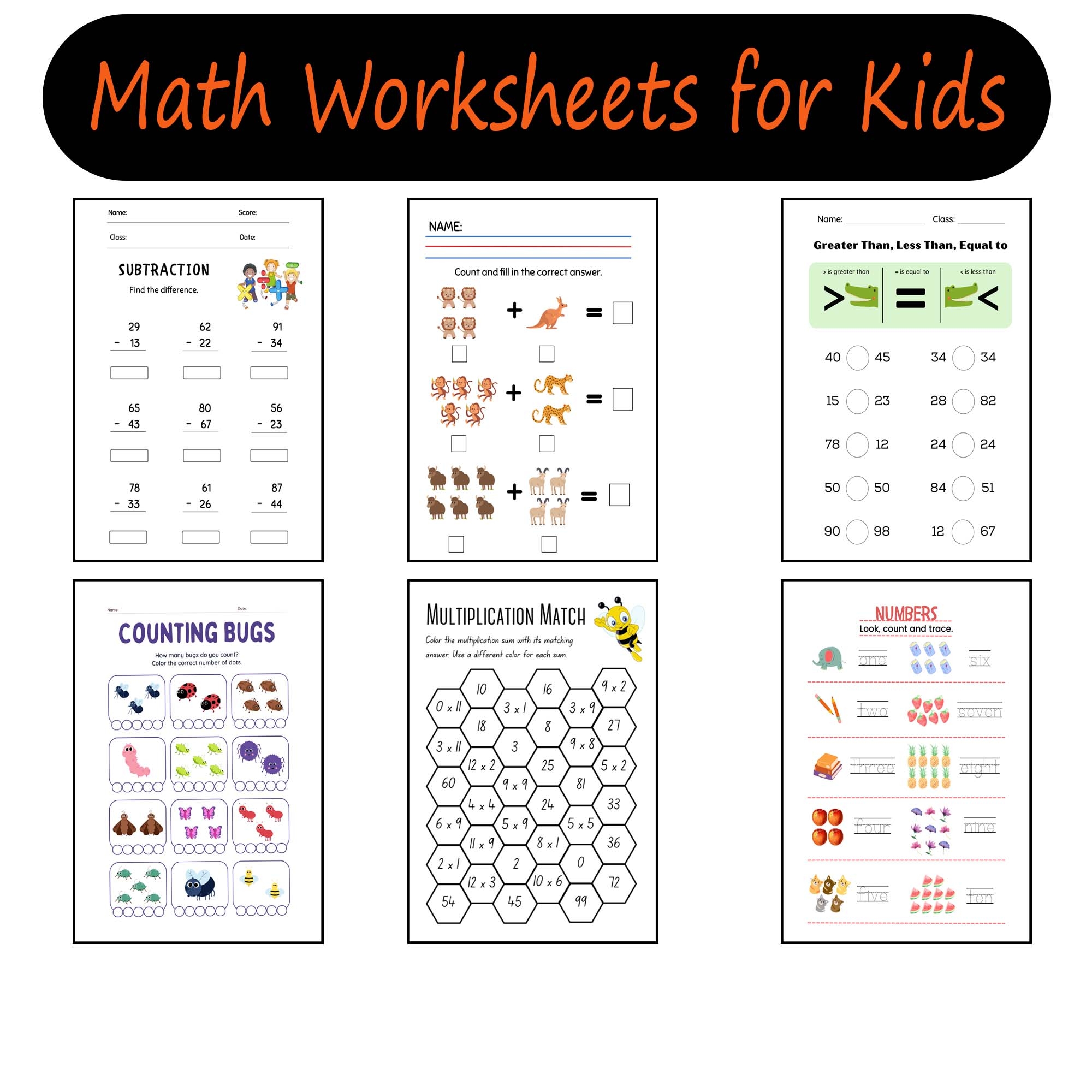 math worksheets for 1st grade
