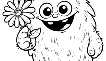 20 Cute Monster Coloring Pages Monster Coloring Pages Cute Monster Coloring Fuzzy Monster Cute Gift Idea Coloring Gift Idea Kids Etsy