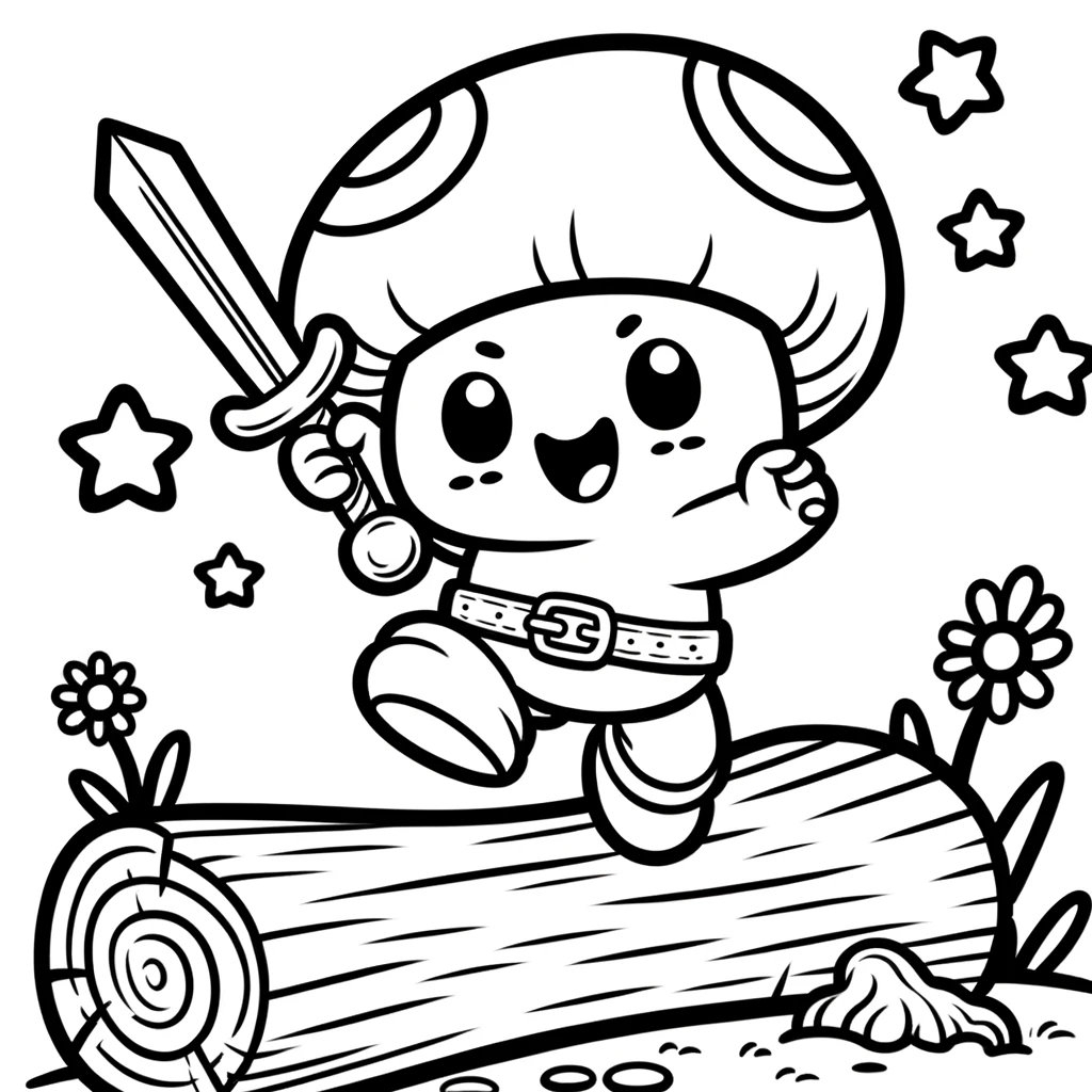 mushroom coloring page