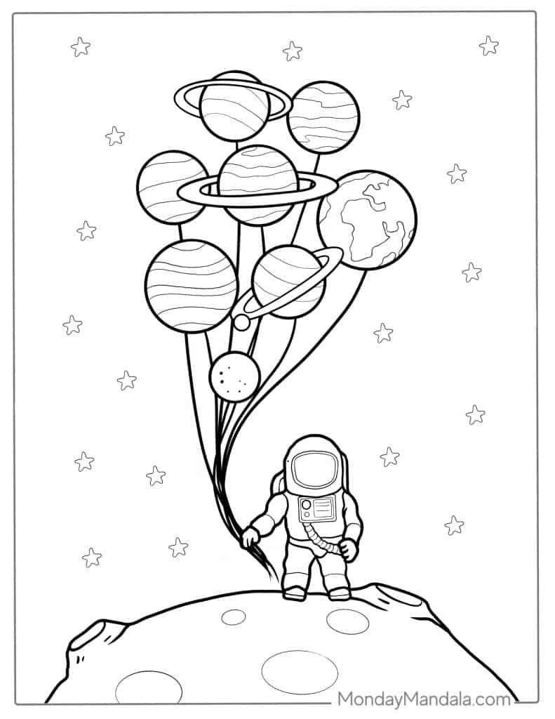 space coloring pages