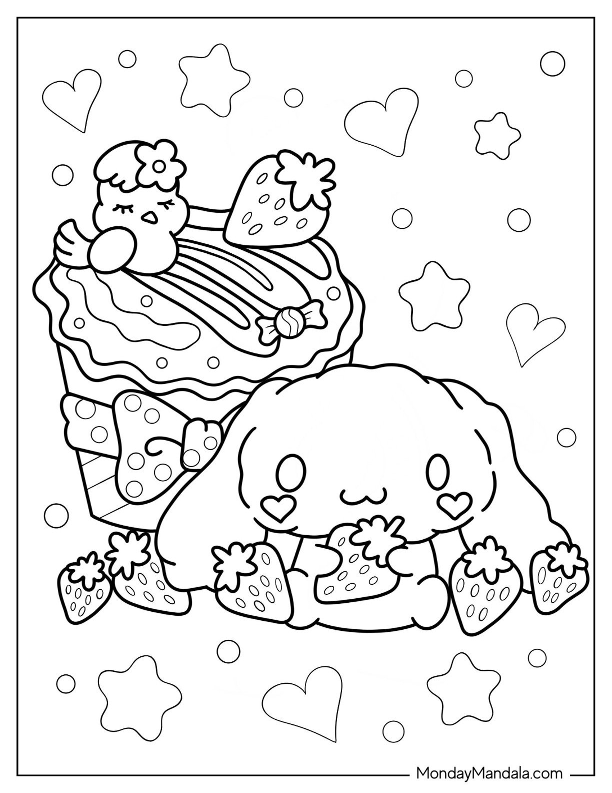 cinnamon roll coloring pages