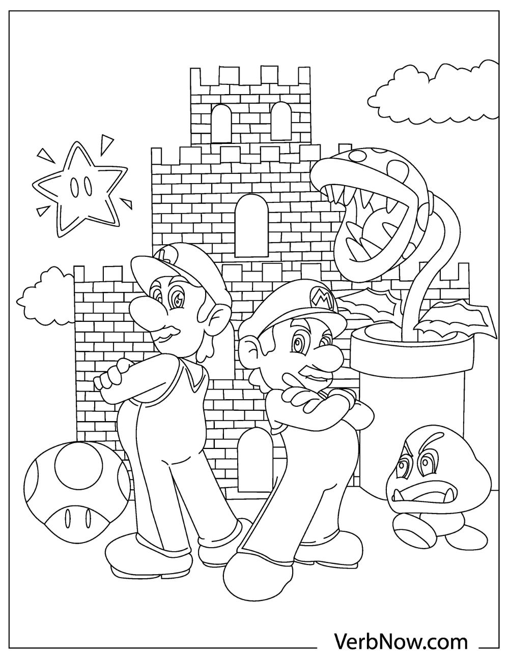 super mario coloring page