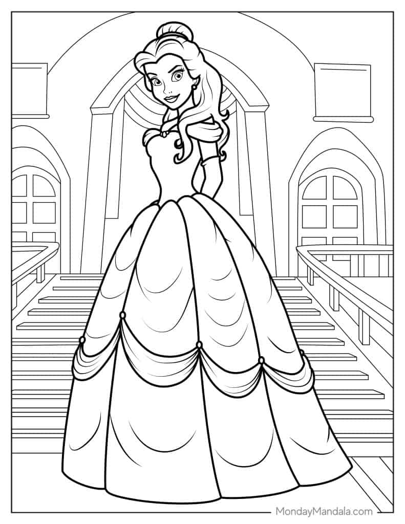 24 Belle Coloring Pages Free PDF Printables  24 Belle Coloring Pages Free PDF Printables