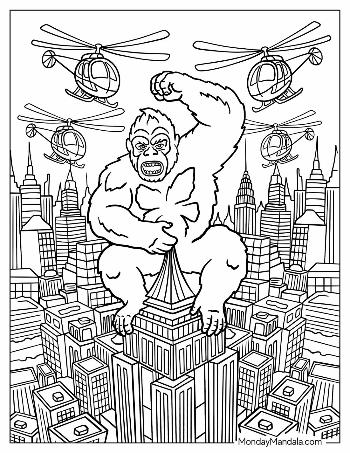 24 King Kong Coloring Pages Free PDF Printables  24 King Kong Coloring Pages Free PDF Printables