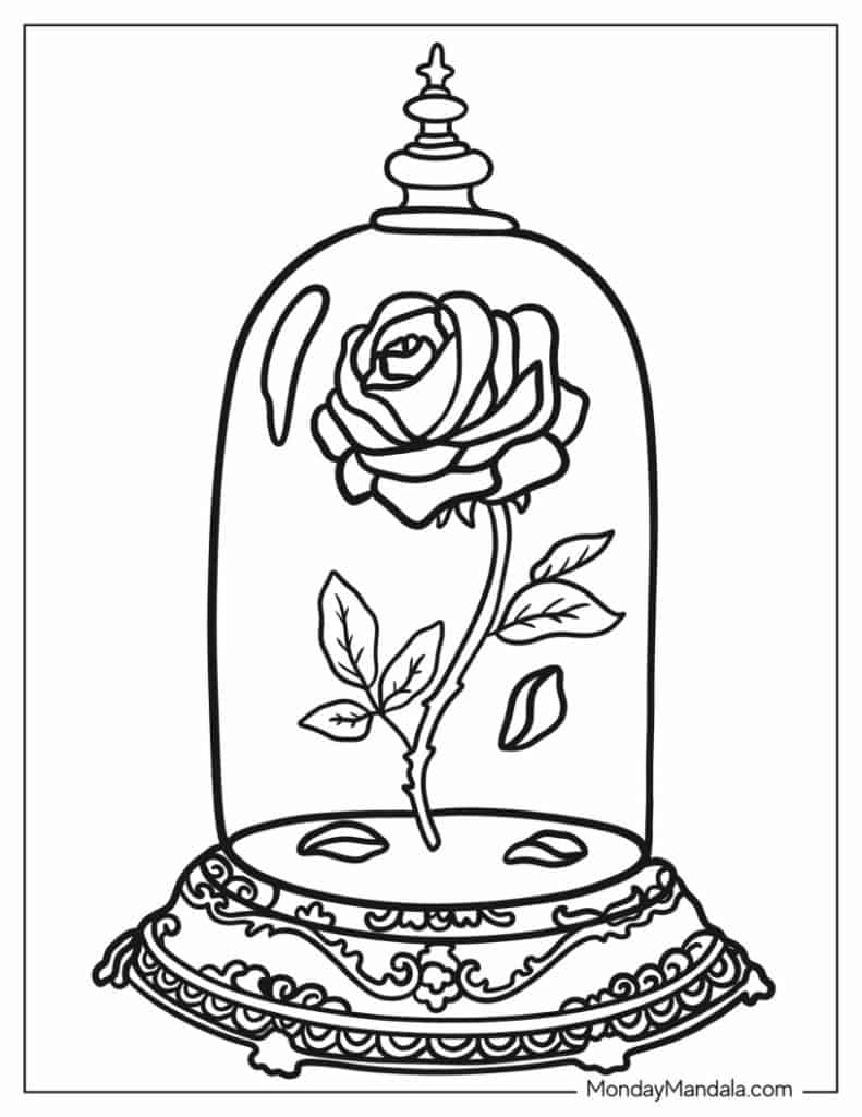 26 Beauty And The Beast Coloring Pages Free PDF Printables 