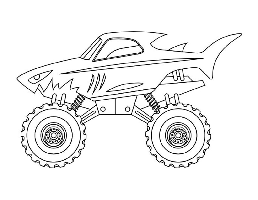 26 Children s Monster Truck Coloring Pages Etsy Israel