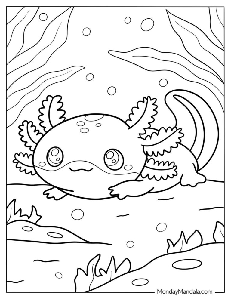 29 Axolotl Coloring Pages Free PDF Printables 