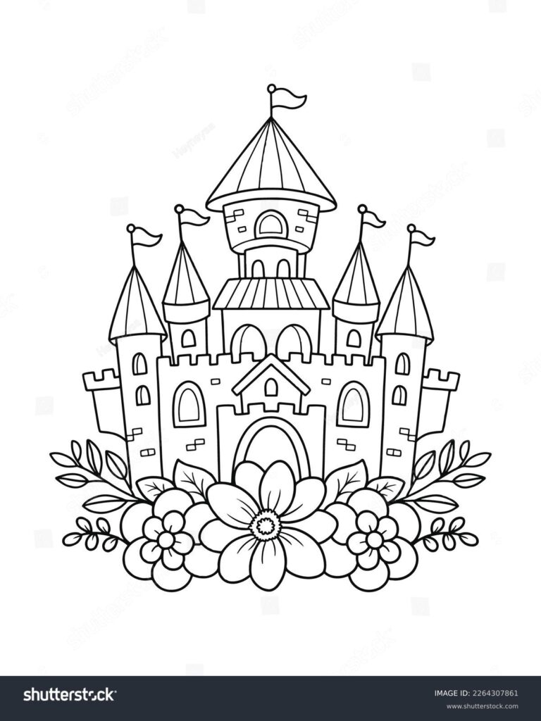 3 721 Castle Coloring Pages Stock Vectors And Vector Art Shutterstock