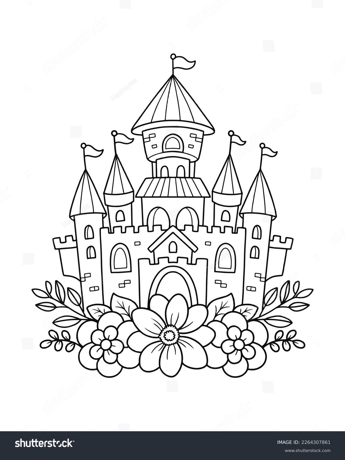 3 721 Castle Coloring Pages Stock Vectors And Vector Art Shutterstock
