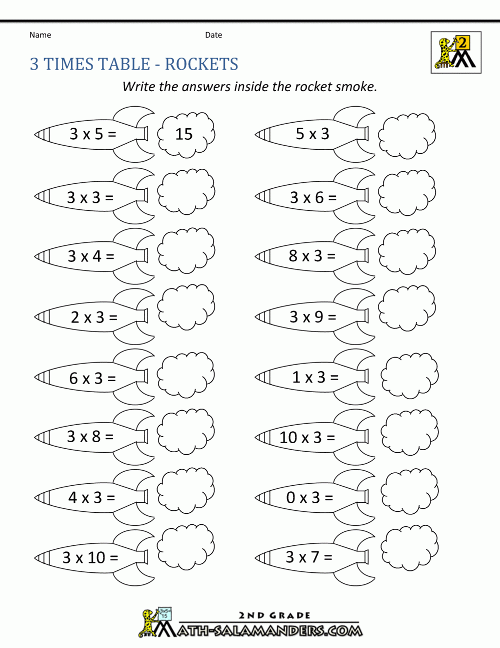 multiplication table worksheet
