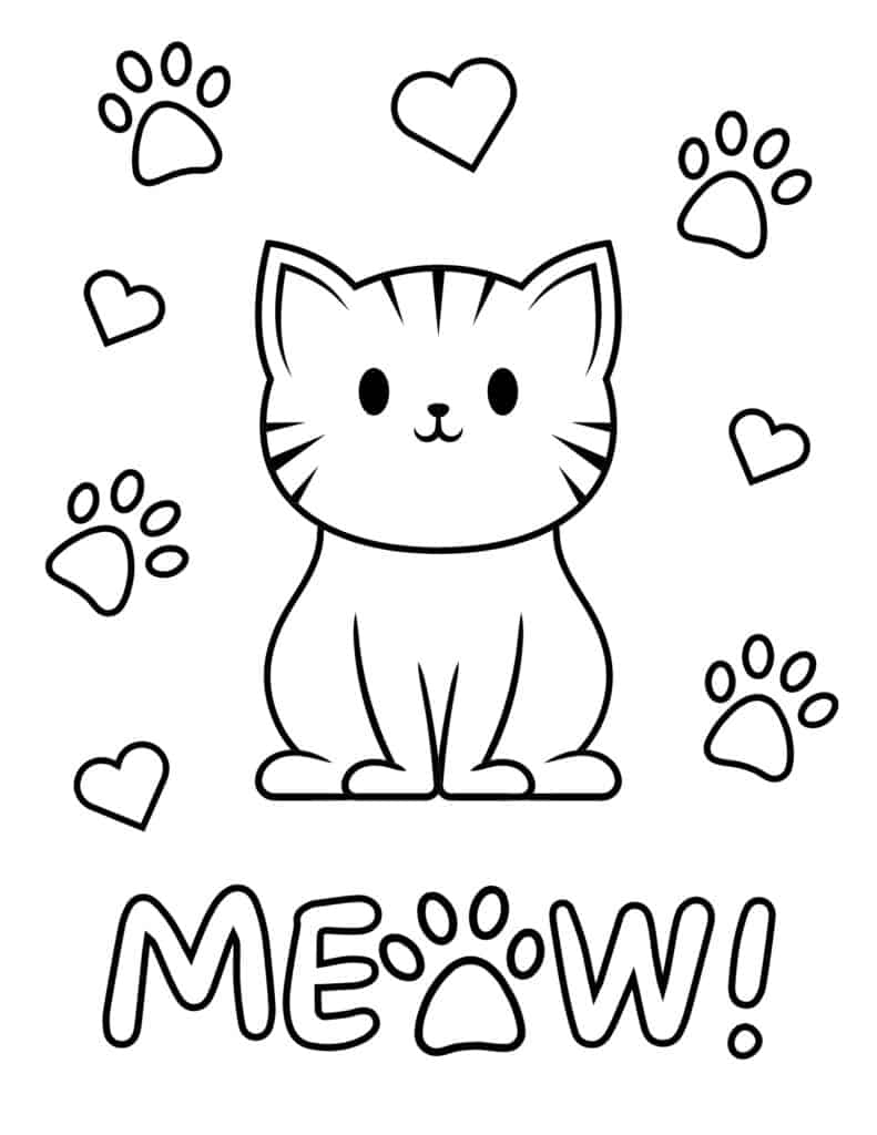 cat coloring pages printable