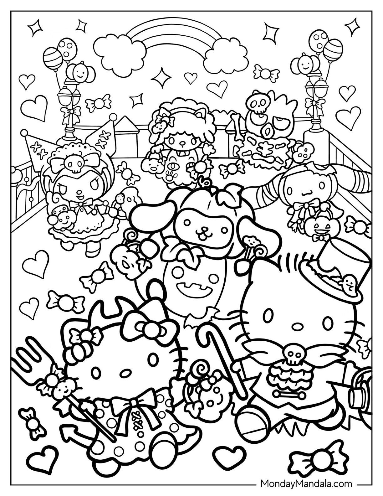 hello kitty halloween coloring page hello kitty halloween coloring page