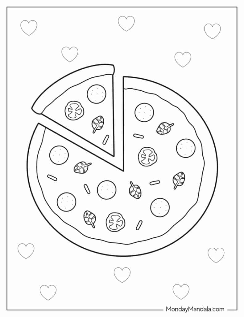 31 Pizza Coloring Pages Free PDF Printables 