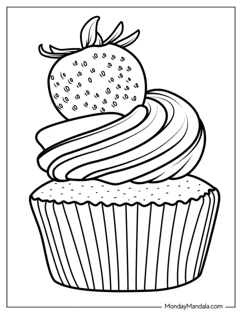 cupcake coloring page