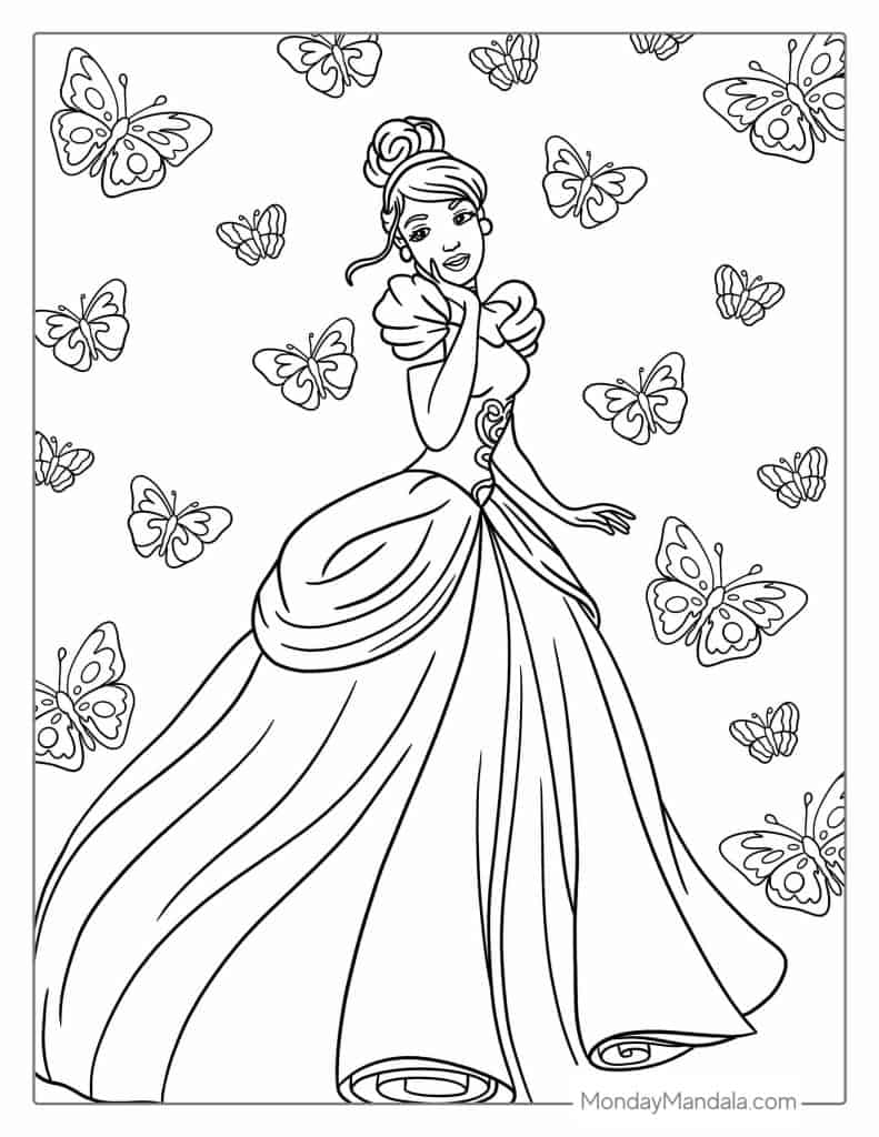 printing princess coloring pages