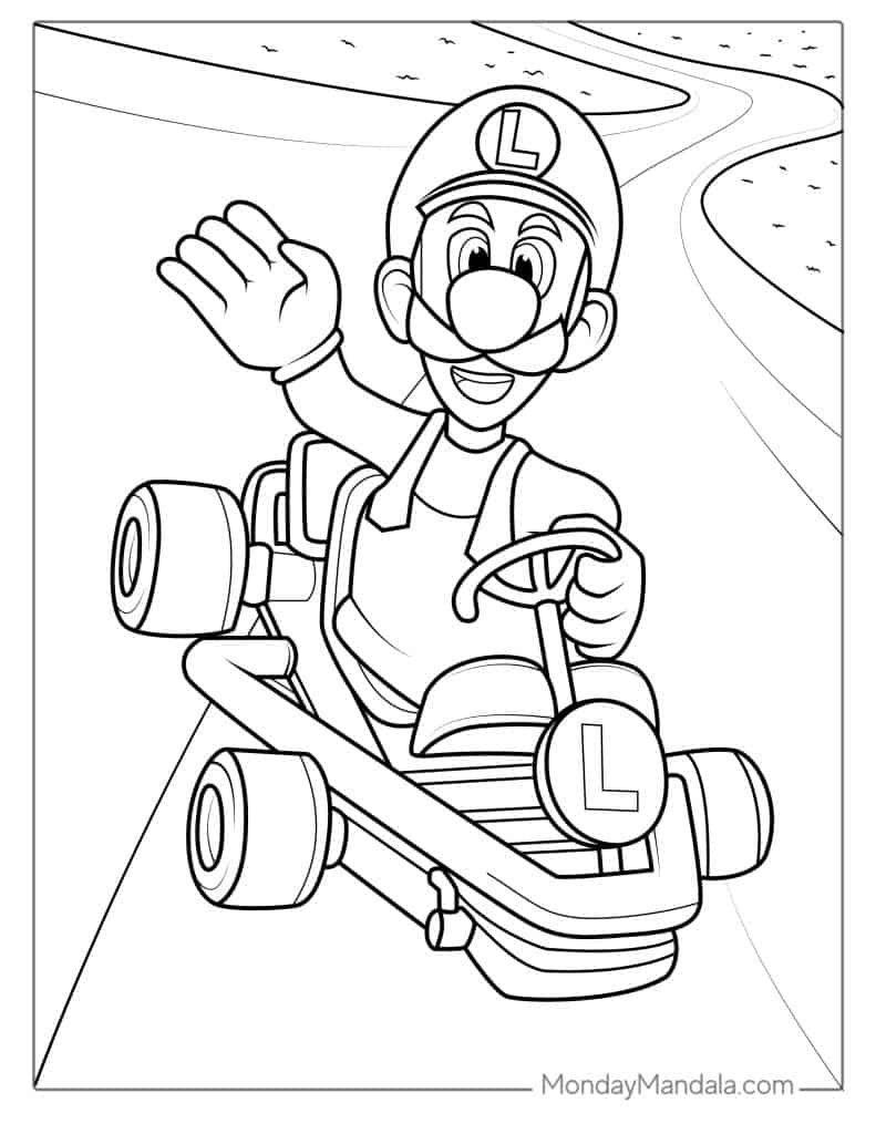 38 Cute Luigi Coloring Pages Free PDF Printables 