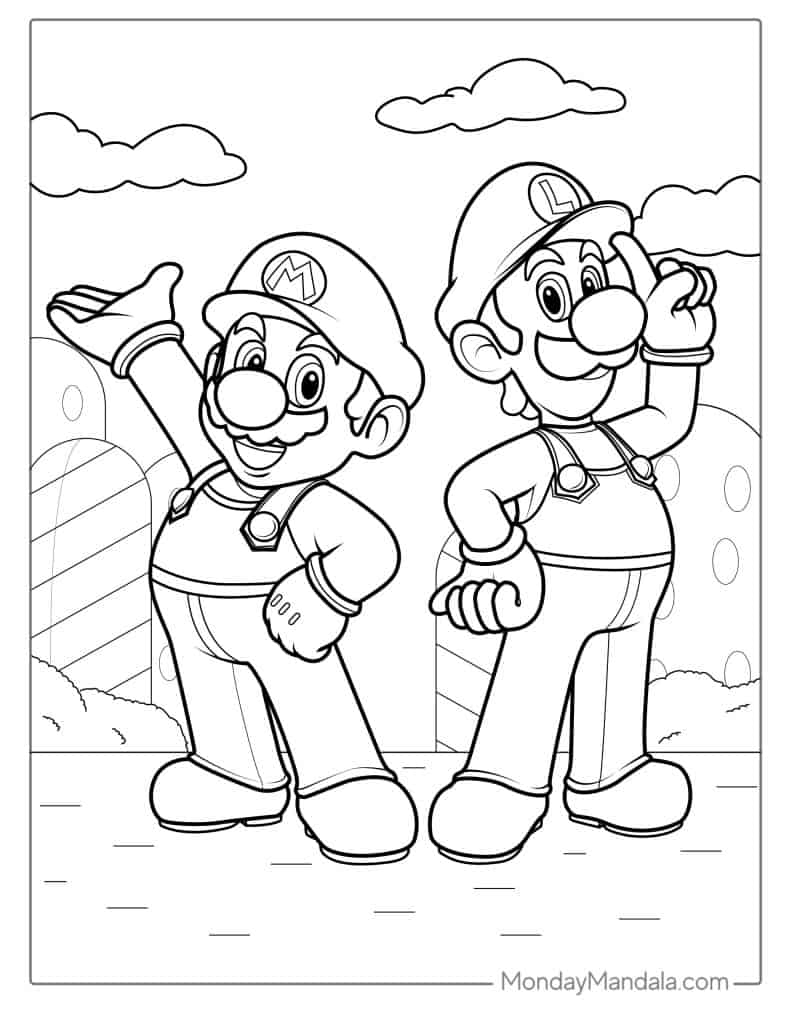 mario luigi coloring pages