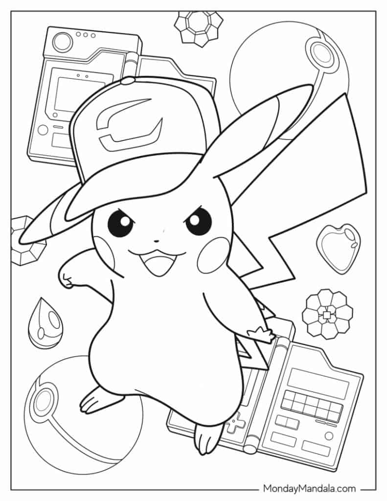 pikachu coloring page