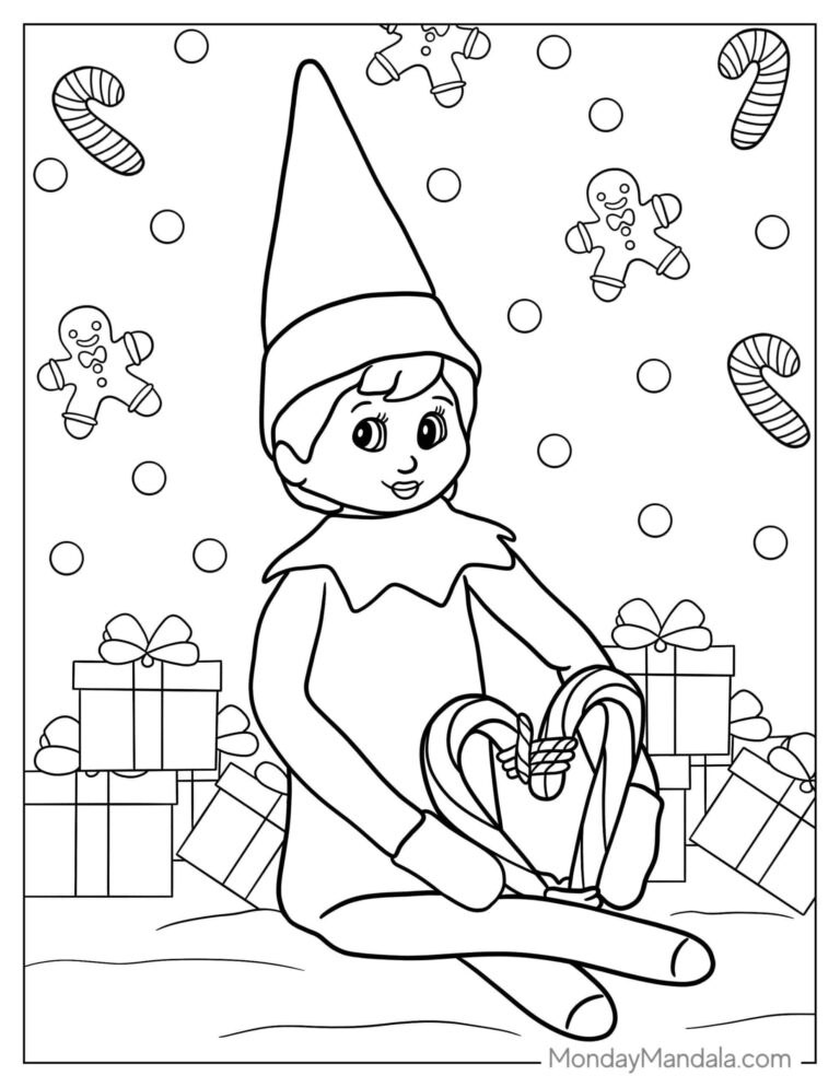 44 Elf On The Shelf Coloring Pages Free PDF Printables 