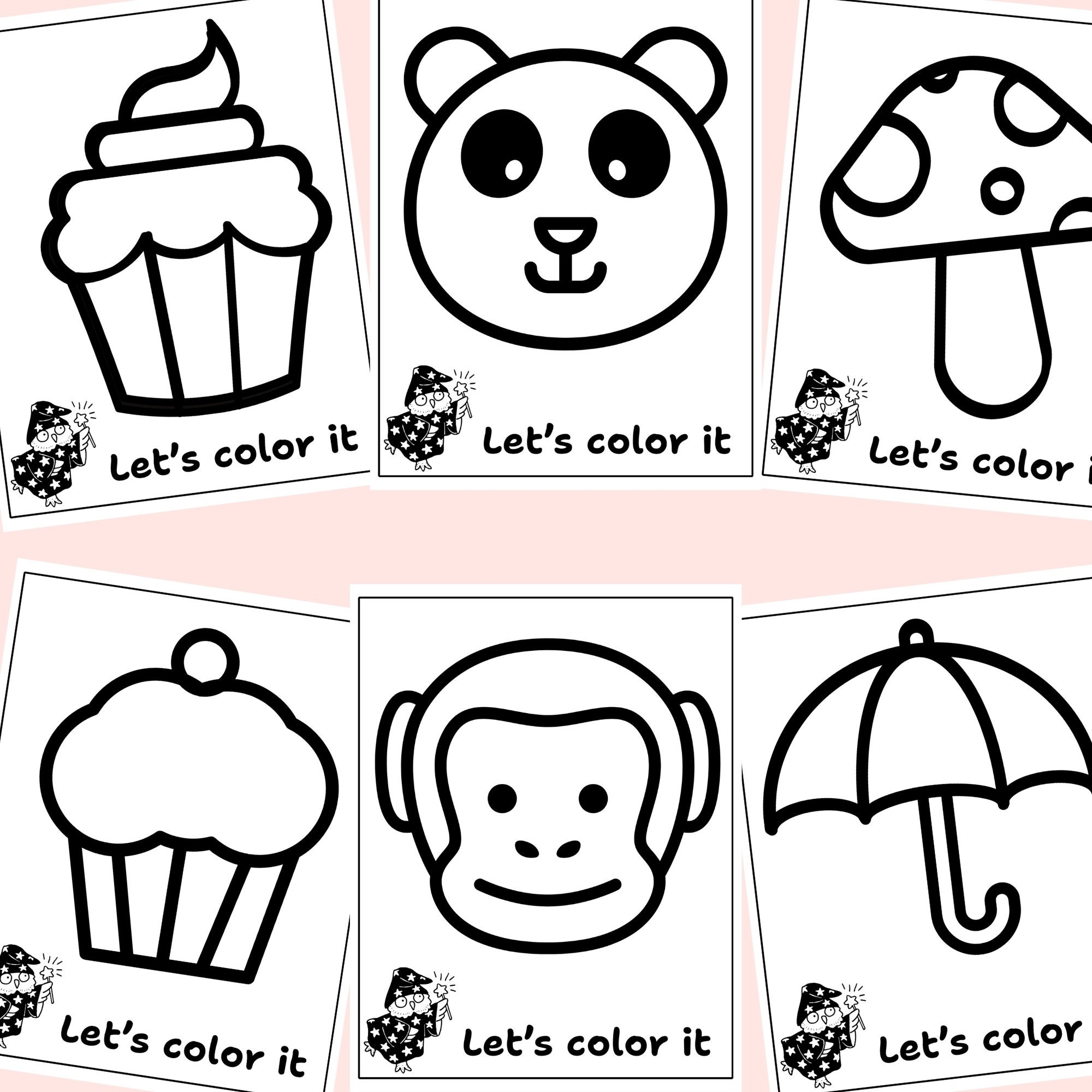 45 Easy Coloring Pages For Kids Bold Designs printable PDF Etsy