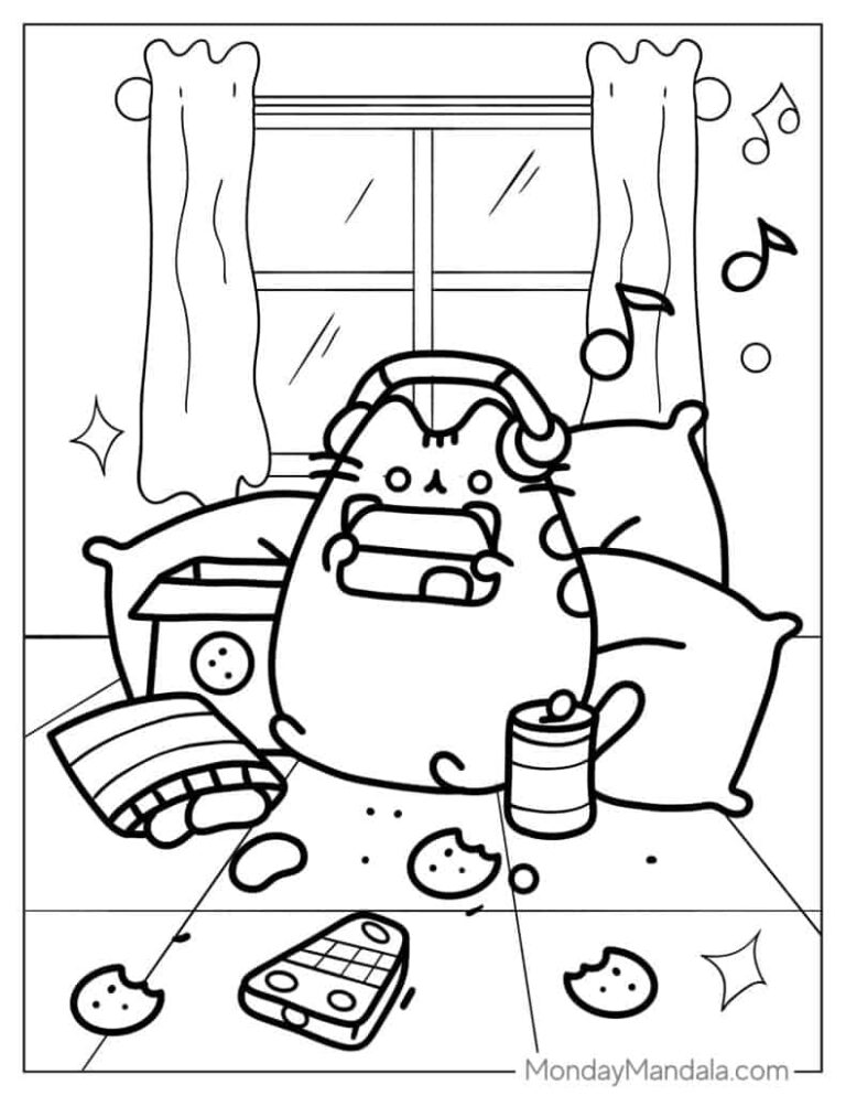 48 Pusheen Coloring Pages Free PDF Printables 