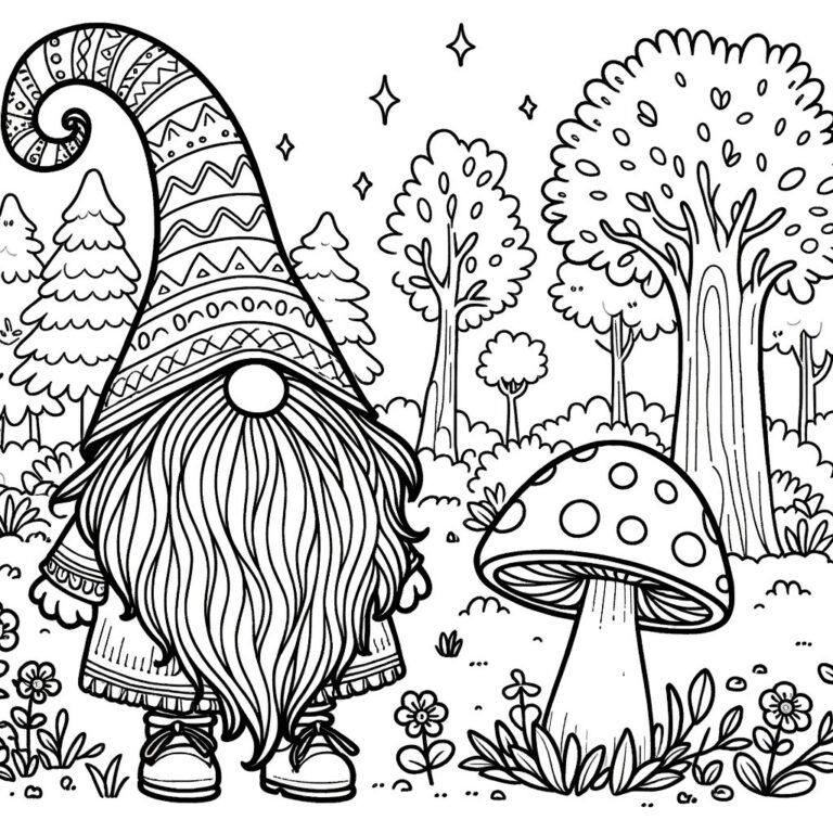 5 Gnome Coloring Pages Enchanted Gnome Coloring Page Fantasy Gnome Coloring Etsy Sweden