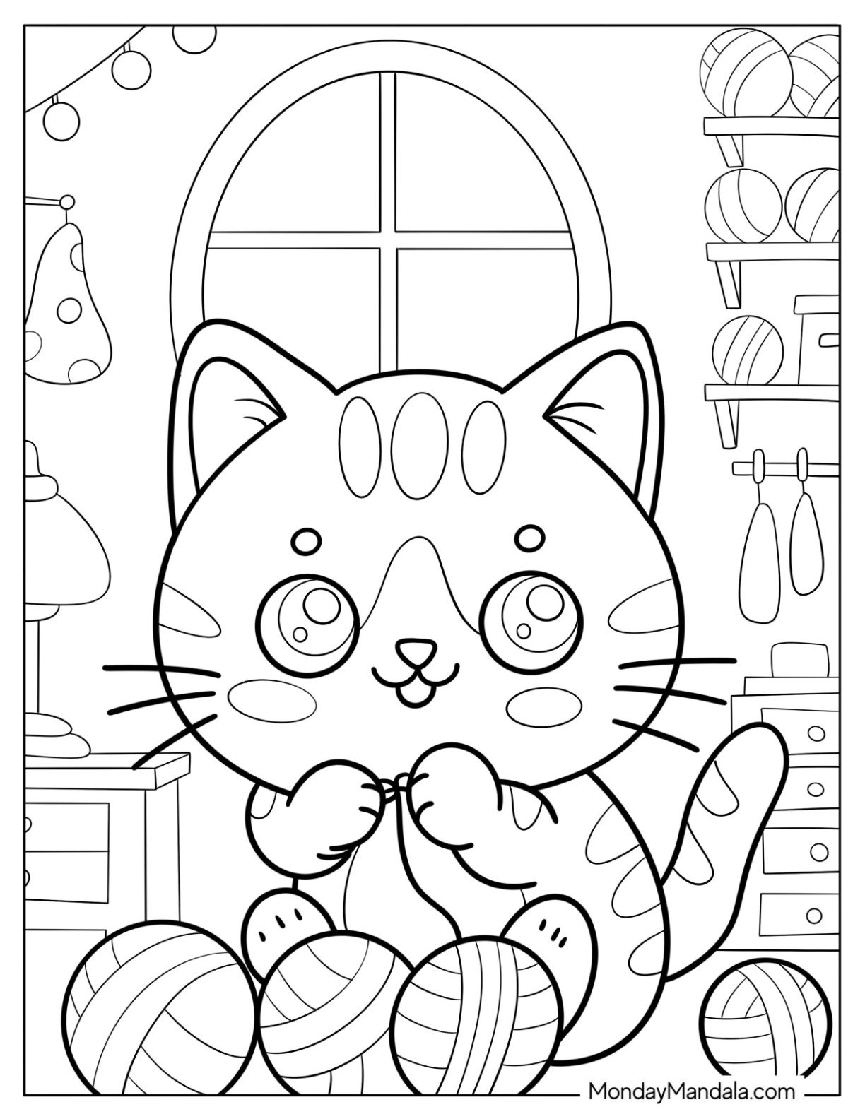 cat color pages