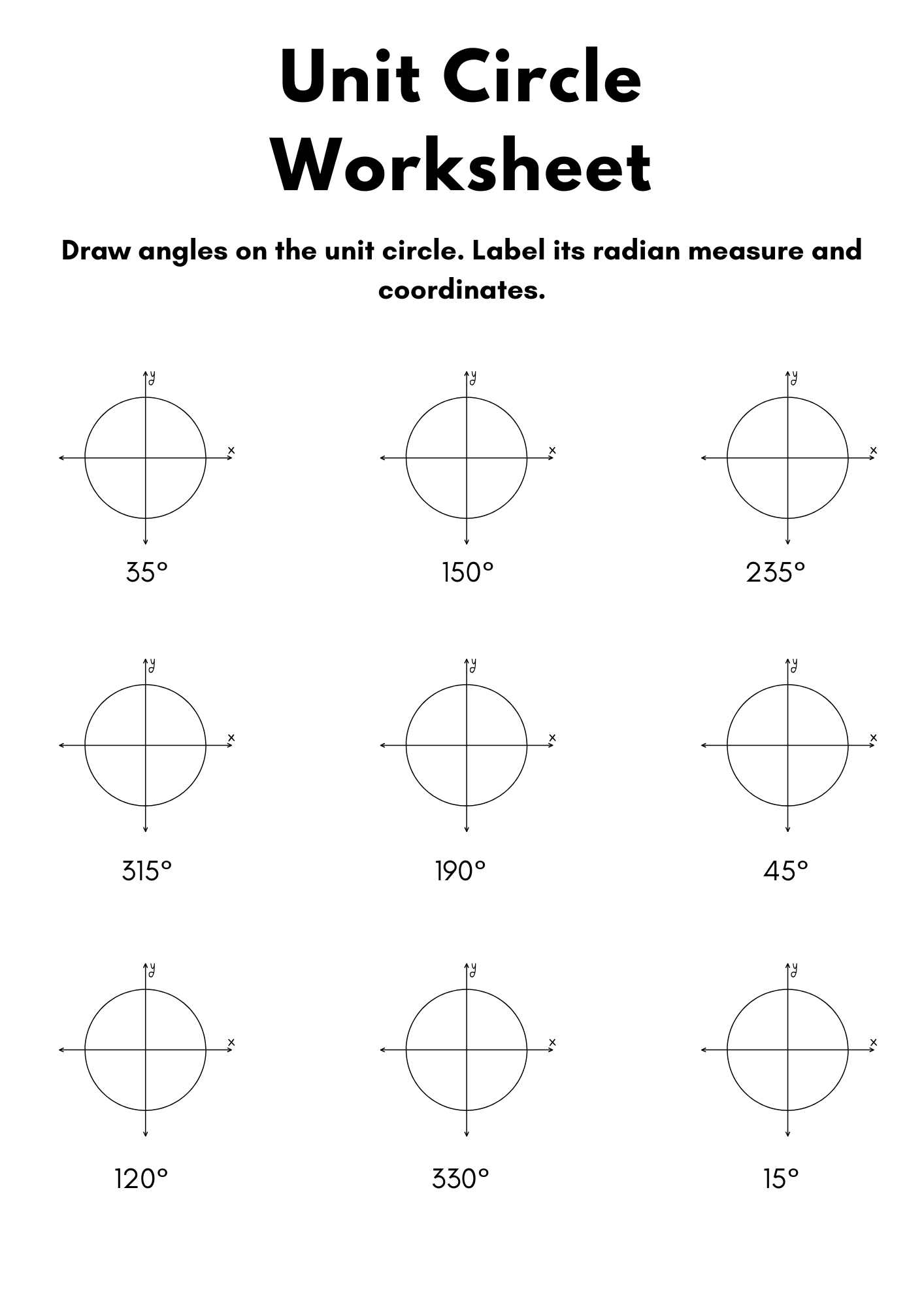 50 Free Printable Unit Circle Worksheet To Download In PDF