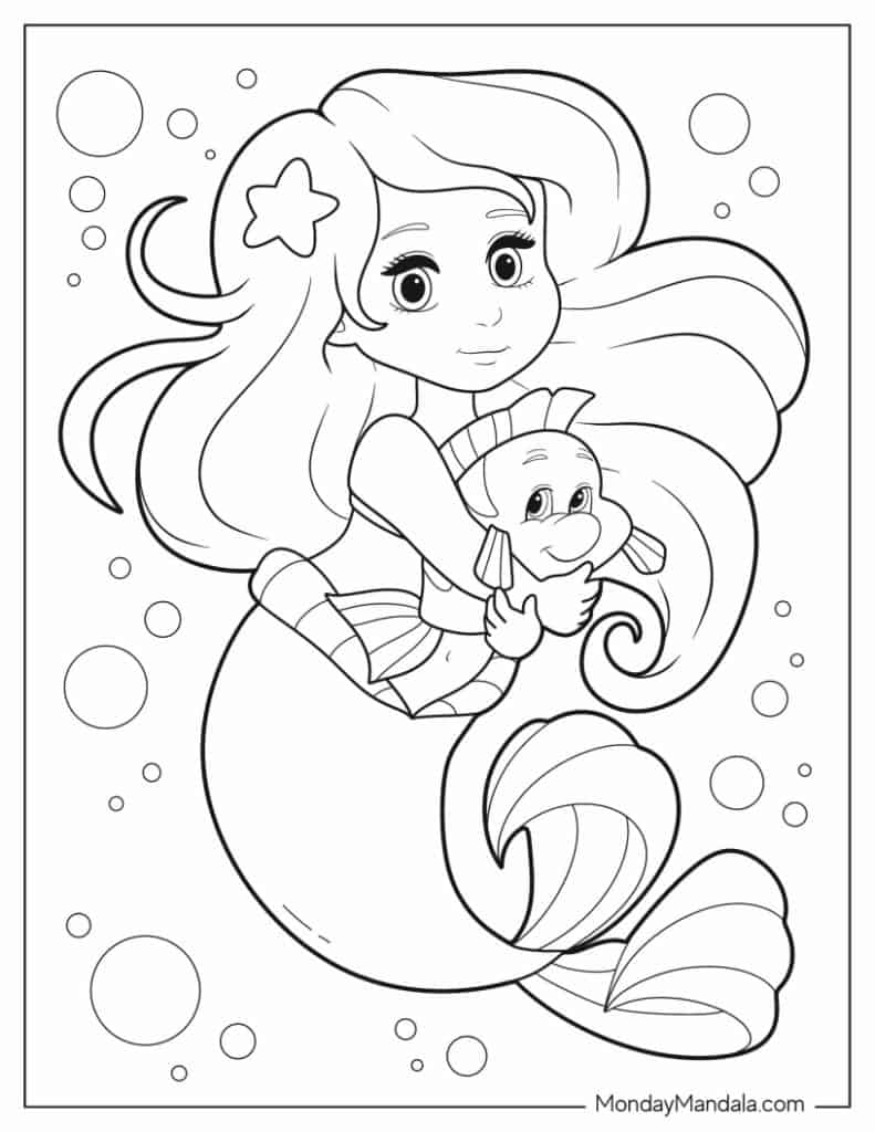 50 Mermaid Coloring Pages Free PDF Printables 