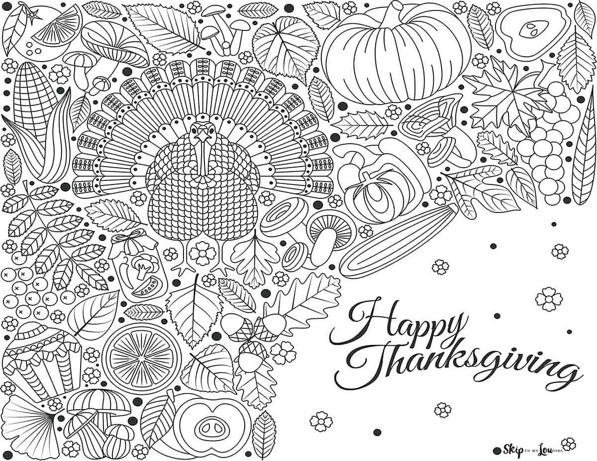 free thanksgiving coloring pages