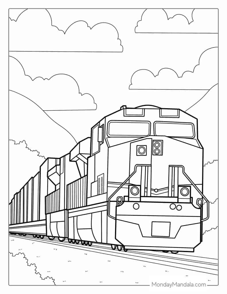 train coloring pages