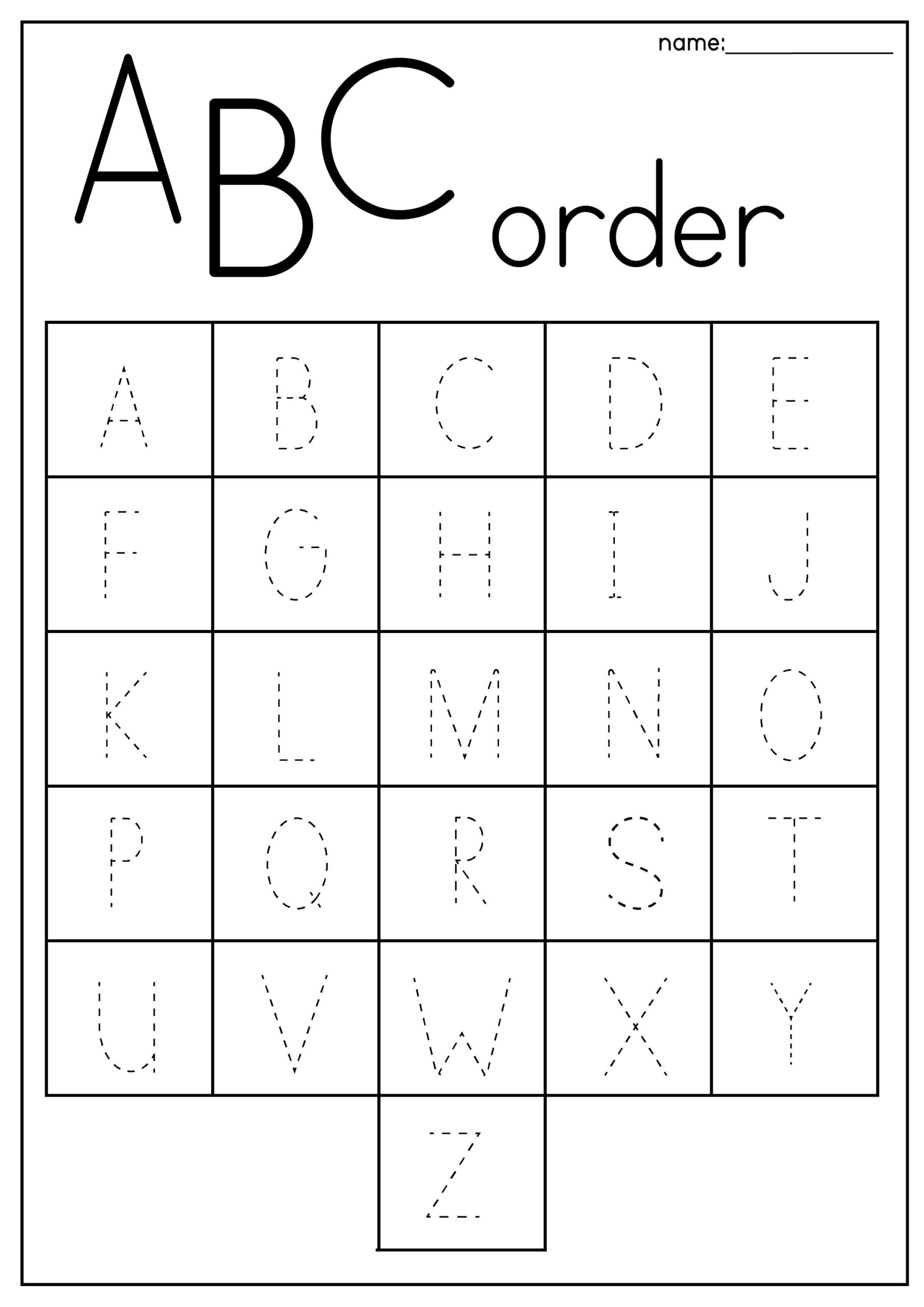 6 Printable ABC Order Work Mats worksheets Preschool kindergarten Phonics And Literacy Etsy Israel