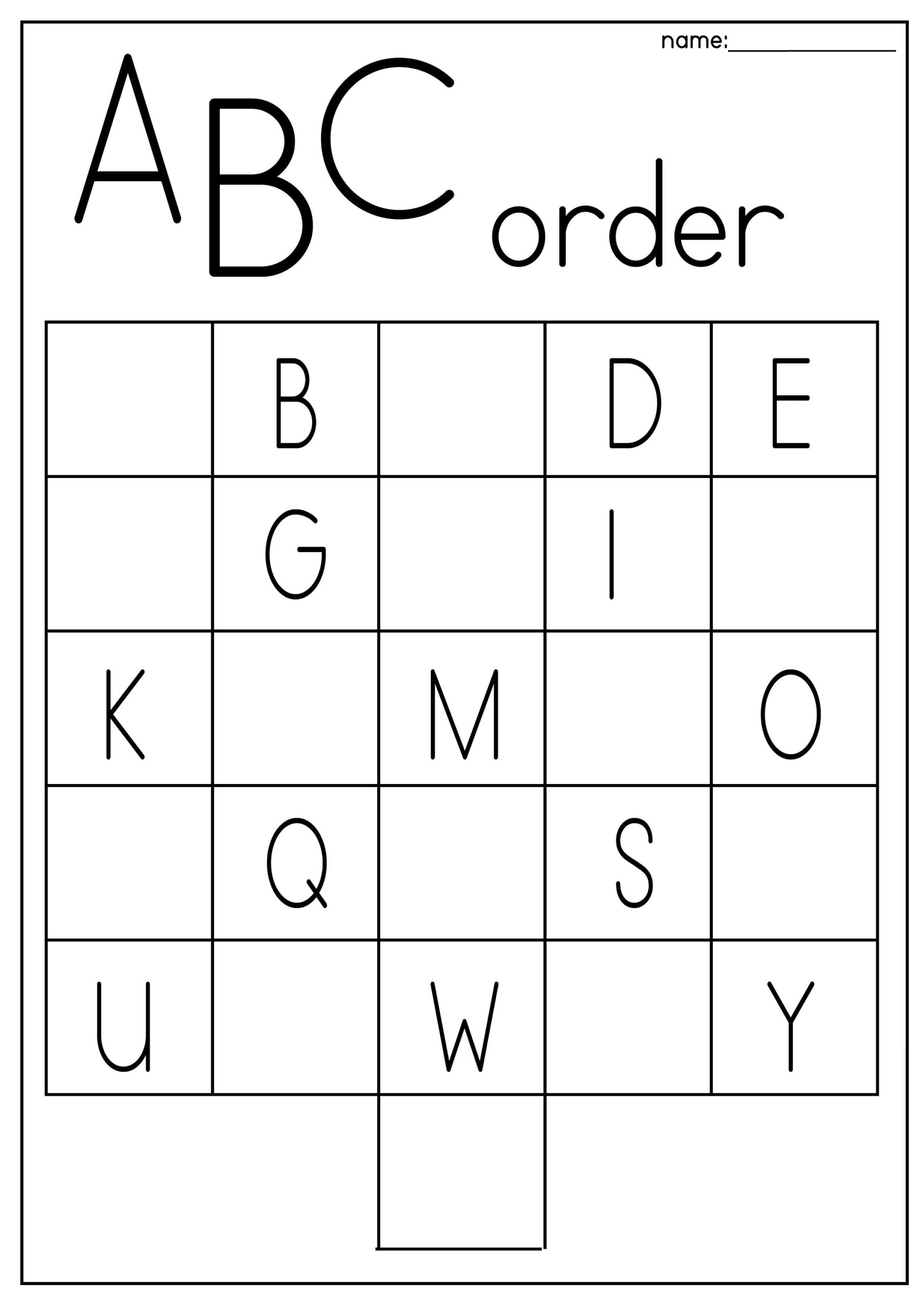 6 Printable ABC Order Work Mats worksheets Preschool kindergarten Phonics And Literacy Etsy Israel
