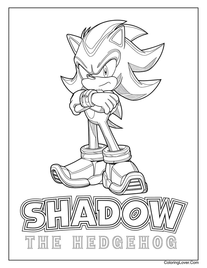 shadow the hedgehog coloring pages