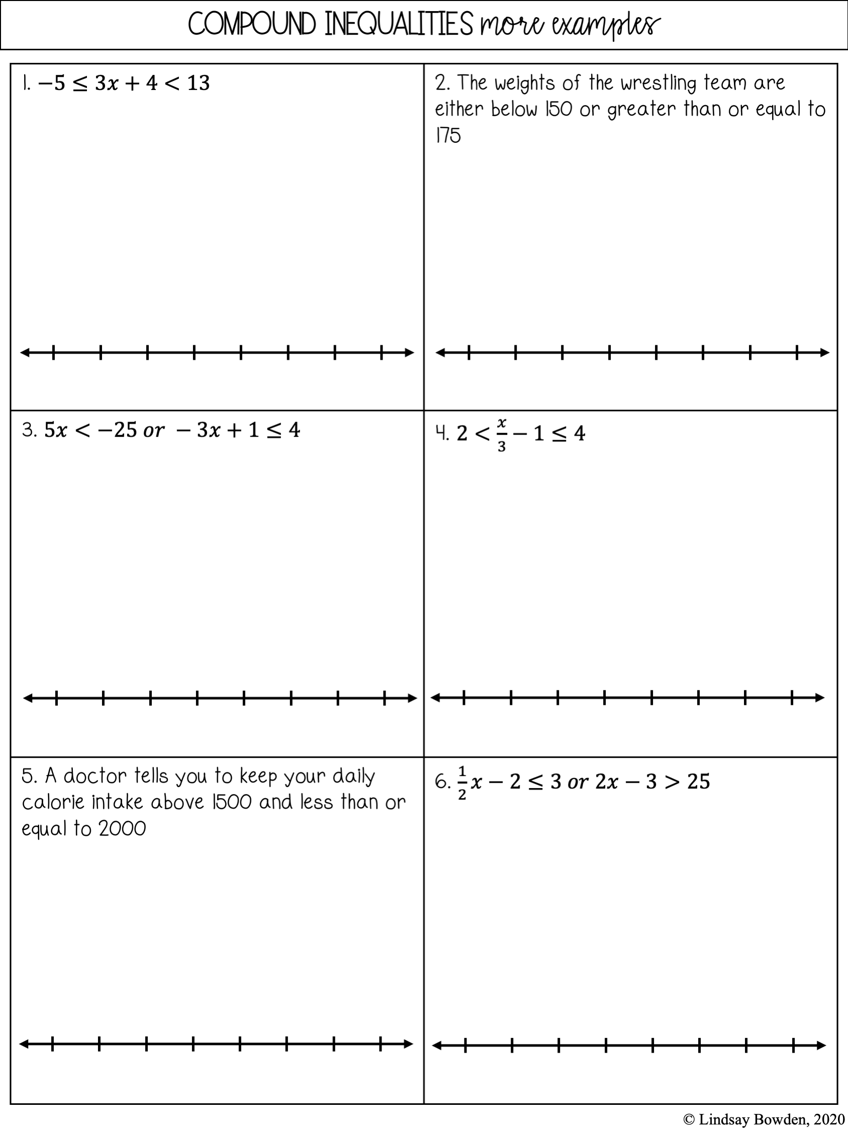 7 Compound Inequalities Worksheet For Making Math Simple And Fun Worksheets Library
