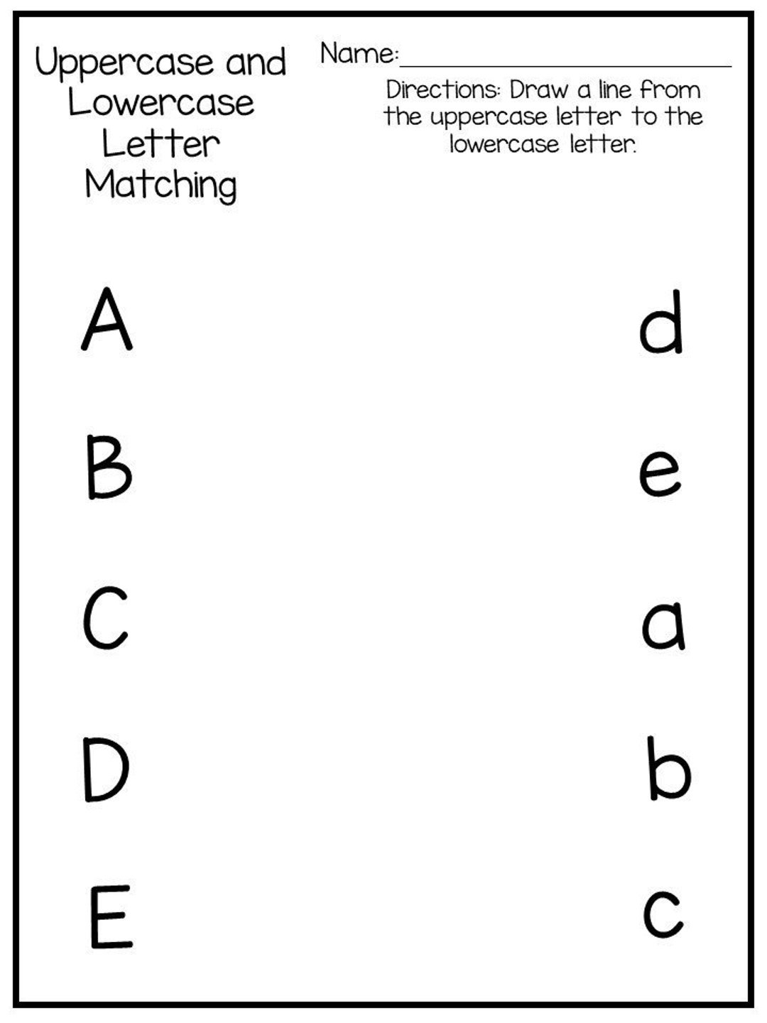 kindergarten letter worksheets